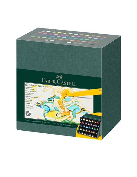 Markere cu cerneala Faber-Castell Pitt artist pen 2024, 60 buc, Cutie studio