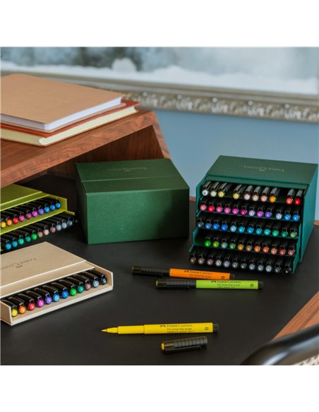 Markere cu cerneala Faber-Castell Pitt artist pen 2024, 60 buc, Cutie studio