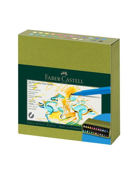Markere cu cerneala Faber-Castell Pitt artist pen 2024, 24 buc, Cutie studio