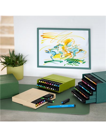 Markere cu cerneala Faber-Castell Pitt artist pen 2024, 12 buc, Cutie studio