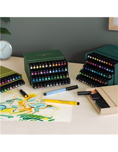 Markere cu cerneala Faber-Castell Pitt artist pen 2024, 12 buc, Cutie studio