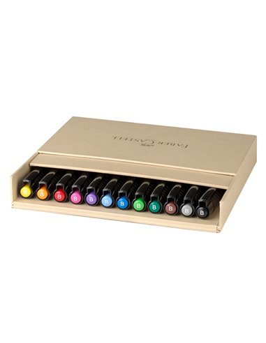 Markere cu cerneala Faber-Castell Pitt artist pen 2024, 12 buc, Cutie studio