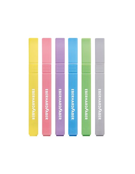 Textmarker slim patrat set 6 buc pastel eberhard faber