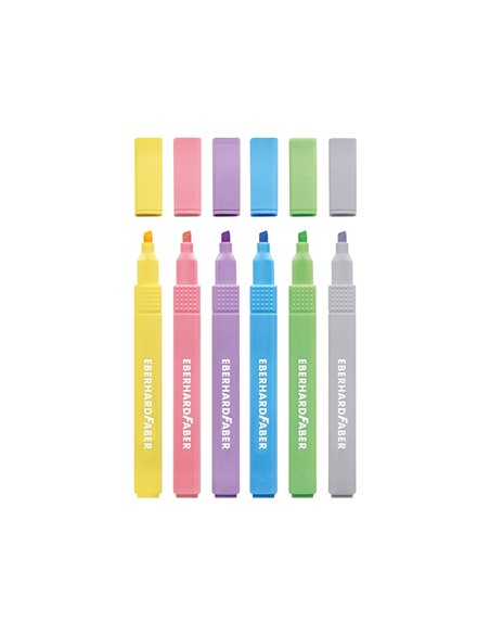 Textmarker slim patrat set 6 buc pastel eberhard faber