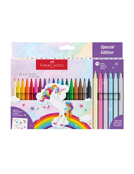 Carioca 18+6 culori unicorni faber-castell