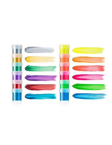 Culori guasa Duela Daco CU221, 20 ml, 6 neon + 6 metalice