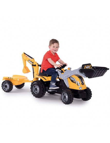 Tractor cu pedale si remorca Smoby Builder Max