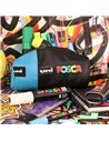 Penar etui POSCA 003 P4192 echipat cu 16 markere, Negru/turquise