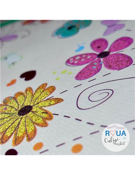 Penar neechipat cu 1 fermoar PE1934 Daco, Flowers