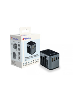 Adaptor universal Verbatim UTA-03, 6-in-1Priza cu USB-C PD si QC, 2 x USB-C, 2 x USB-A "49545" (include TV 0.8lei) 2