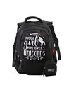Ghiozdan scoala Daco GH3006, Motiv Unicorns, Negru
