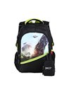 Ghiozdan scoala Daco GH3500, Motiv Soccer, Negru/Verde
