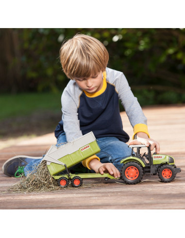 Tractor Dickie Toys Claas Ares cu remorca,S203739000