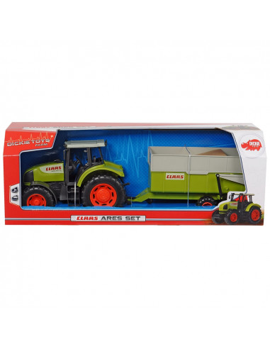 Tractor Dickie Toys Claas Ares cu remorca,S203739000