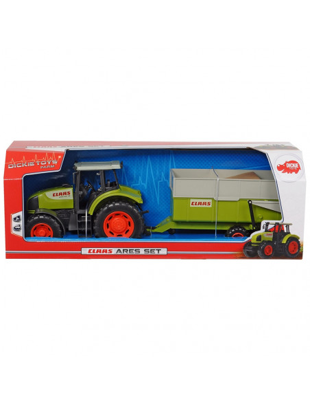 Tractor Dickie Toys Claas Ares cu remorca,S203739000