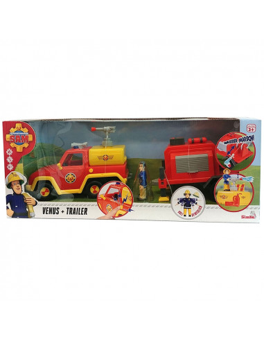Masina de pompieri Simba Fireman Sam Venus cu remorca, figurina