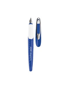 Stilou Herlitz my.pen, penita M, albastru/alb, blister 2