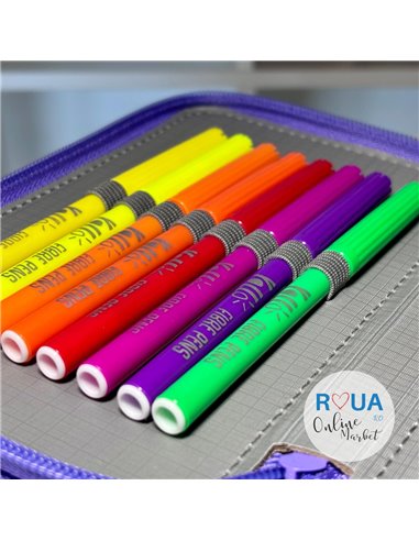 Penar echipat cu 3 fermoare YOLLO YL113, Unicorn Penar echipat cu 3 fermoare YOLLO YL113, Unicorn
