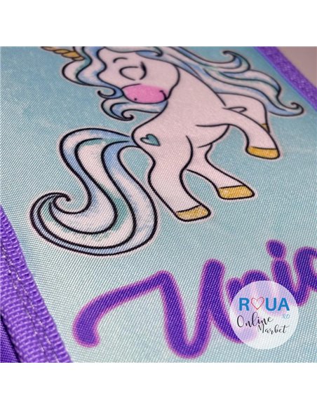 Penar echipat cu 3 fermoare YOLLO YL113, Unicorn Penar echipat cu 3 fermoare YOLLO YL113, Unicorn