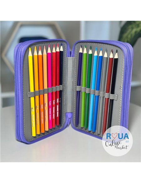 Penar echipat cu 3 fermoare YOLLO YL113, Unicorn Penar echipat cu 3 fermoare YOLLO YL113, Unicorn