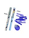 Set roller + stilou mov cu penita ascunsa si cerneala termosensibila + Rezerve, radiera