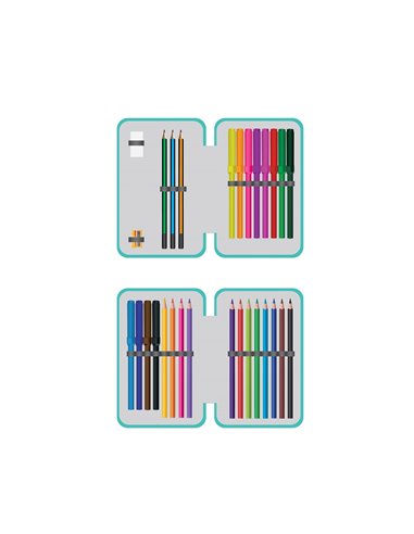 Penar echipat S-COOL SC2447, 2 fermoare, 29 piese, Rainbow