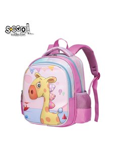 Ghiozdan ergonomic 3D S-COOL SC2552, Motiv giraffe, Roz 2