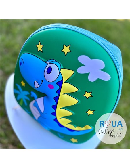 Ghiozdan gradinita School Friendly WI57T_VD, Motiv dinozaur, Verde