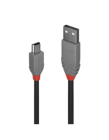 LY-36721,CABLU alimentare si date Lindy pt.smartphone Mini-USB (T) la USB 2.0 (T), 0.5 m, PVC, negru, "LY-36721"