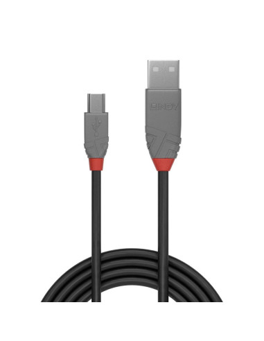 LY-36721,CABLU alimentare si date Lindy pt.smartphone Mini-USB (T) la USB 2.0 (T), 0.5 m, PVC, negru, "LY-36721"