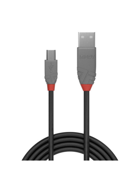 LY-36721,CABLU alimentare si date Lindy pt.smartphone Mini-USB (T) la USB 2.0 (T), 0.5 m, PVC, negru, "LY-36721"