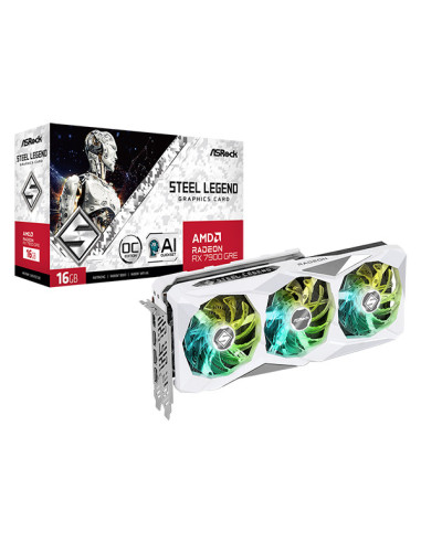 RX7900GRE SL 16GO,Placa video Asrock Radeon RX7900 GRE STEEL LEGEND 16GB OC GDDR6 256 bit PCIE 4.0, 3x DP 1x HDMI "RX7900GRE SL 