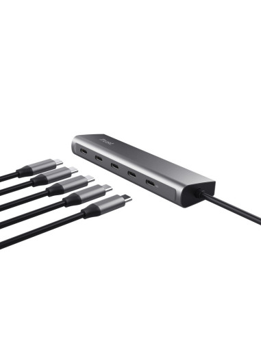 RY-TR-25136,Hub Trust Halyx 5 x USB-C, gri "TR-25136"