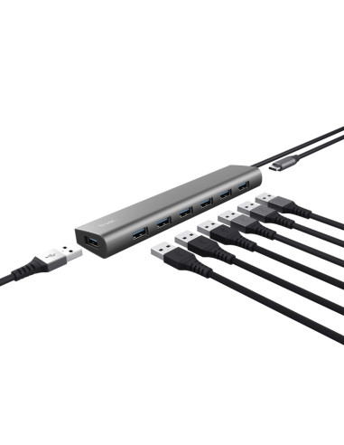 RY-TR-24967,Hub Trust Halyx 7xUSB 3.2 Gen1, gri "TR-24967"