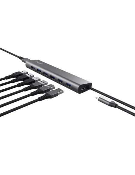 RY-TR-24967,Hub Trust Halyx 7xUSB 3.2 Gen1, gri "TR-24967"