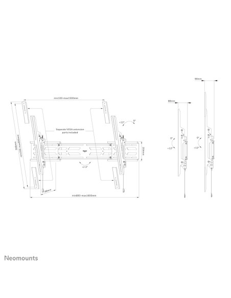 NM SL TV Wall Mount Tilt&R 55"-110" 70kg "WL35S-950BL19"
