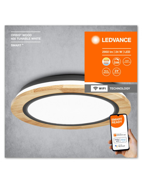 000004058075754751,SMART WIFI ORBIS WOOD 400 TW FS1 LEDV "000004058075754751"