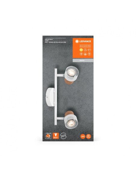 000004058075833319,DECOR SPOT CORK 2X3.4W 927 GU10 WT LEDV "000004058075833319"
