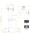 Stand TV mobil Techly TV LCD LED 30-65, Negru ICA-TR6, 309982 "ICA-TR6"