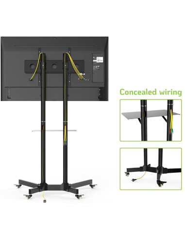 Stand TV mobil Techly TV LCD LED 30-65, Negru ICA-TR6, 309982 "ICA-TR6"