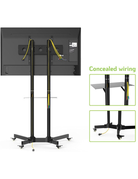 Stand TV mobil Techly TV LCD LED 30-65, Negru ICA-TR6, 309982 "ICA-TR6"
