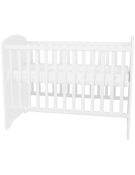 PHSMAS,Patut copii din lemn cu sertar Hubners Matei 120x60 cm alb cu stelute