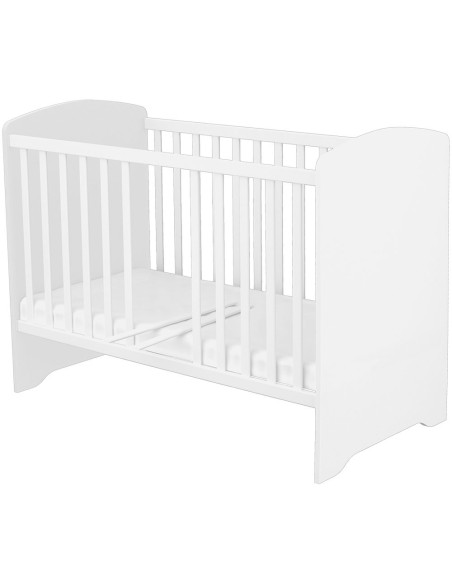 PHSMAS,Patut copii din lemn cu sertar Hubners Matei 120x60 cm alb cu stelute