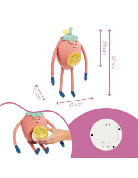 BB-B015018,Badabulle - Lampa de veghe Barnabe in forma de capsuna cu proiectii si sunete linistitoare