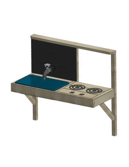 M28G_K,Casuta de gradina Lime Lodge cu tobogan, leagan dublu si bucatarie (M28G_K), Wendi Toys