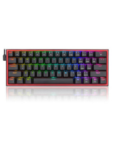 K617-RGB_RD,Tastatura gaming mecanica Redragon Fizz neagra iluminare RGB switch-uri rosii