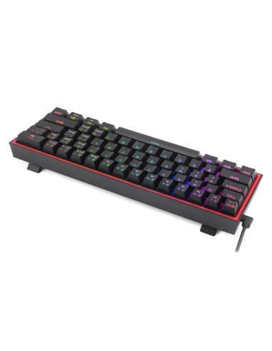 K617-RGB_RD,Tastatura gaming mecanica Redragon Fizz neagra iluminare RGB switch-uri rosii