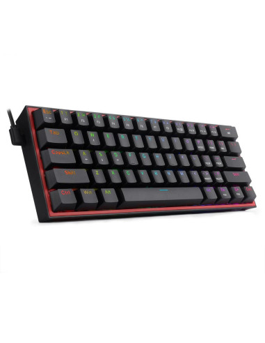 K617-RGB_RD,Tastatura gaming mecanica Redragon Fizz neagra iluminare RGB switch-uri rosii