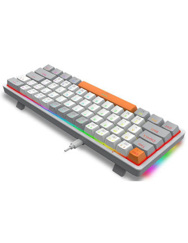 K642WGO-RGB,Tastatura gaming mecanica Redragon Akali gri iluminare RGB switch-uri rosii K642WGO-RGB,Tastatura gaming mecanica Redragon Akali gri iluminare RGB switch-uri rosii