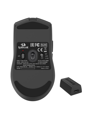 M916-PRO-4K,Mouse gaming wireless bluetooth si cu fir Redragon K1ng 4K Pro negru